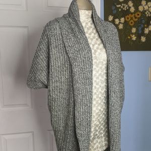 Zara Sweater Duster Shawl Heathered Gray Wool